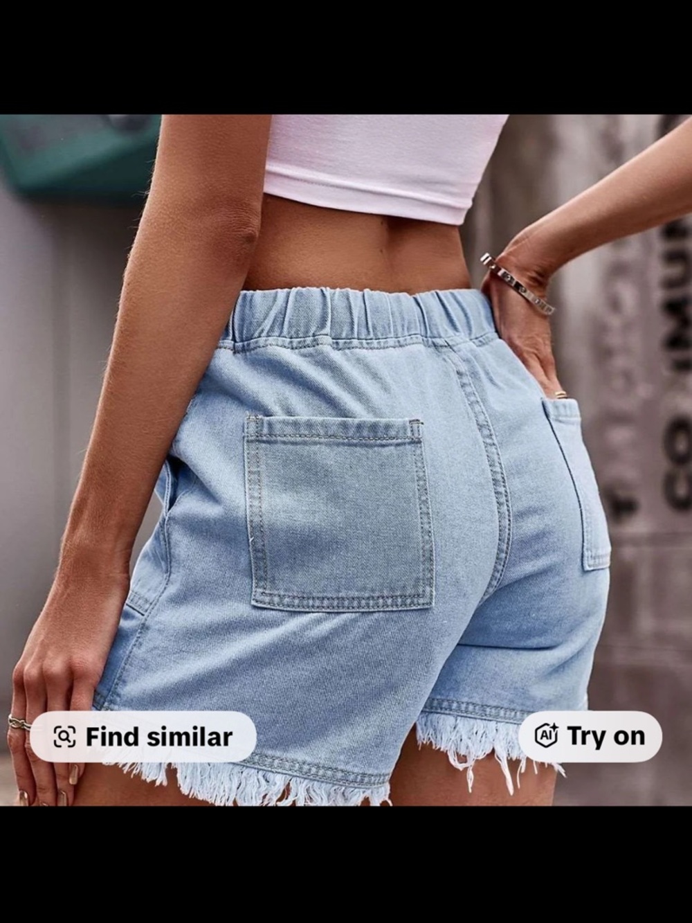 stretchy waistband drawstring fringe shorts